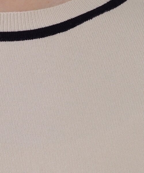 OPAQUE.CLIP（オペークドットクリップ）の「配色ラインニット/アンサンブル対応【洗濯機洗い可】（ニット/セーター・レディース・ネイビー/イエロー系その他/ライトベージュ・36/38/40/42）」の8枚目の写真