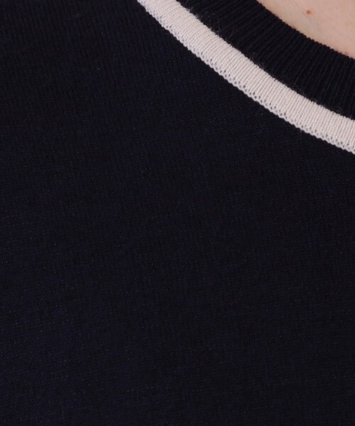 OPAQUE.CLIP（オペークドットクリップ）の「配色ラインニット/アンサンブル対応【洗濯機洗い可】（ニット/セーター・レディース・ネイビー/イエロー系その他/ライトベージュ・36/38/40/42）」の12枚目の写真