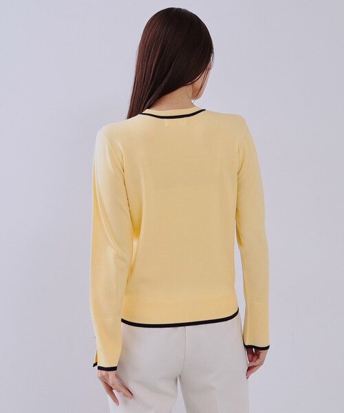 OPAQUE.CLIP（オペークドットクリップ）の「配色ラインニット/アンサンブル対応【洗濯機洗い可】（ニット/セーター・レディース・ネイビー/イエロー系その他/ライトベージュ・36/38/40/42）」の19枚目の写真