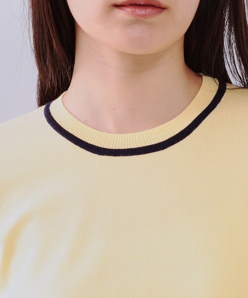 OPAQUE.CLIP（オペークドットクリップ）の「配色ラインニット/アンサンブル対応【洗濯機洗い可】（ニット/セーター・レディース・ネイビー/イエロー系その他/ライトベージュ・36/38/40/42）」の20枚目の写真