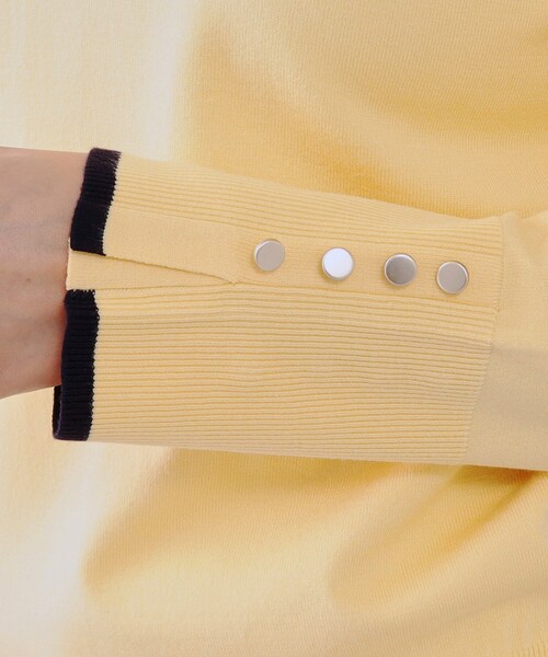 OPAQUE.CLIP（オペークドットクリップ）の「配色ラインニット/アンサンブル対応【洗濯機洗い可】（ニット/セーター・レディース・ネイビー/イエロー系その他/ライトベージュ・36/38/40/42）」の22枚目の写真