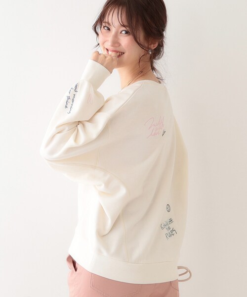 Cutie Blonde(キューティーブロンド)の「【洗える/S-LL】選べる6柄 ドルマンスウェット(スウェット・レディース・グレー系/ネイビー系/ライトグレー系1/チャコールグレー/チャコール/ホワイト系4・01/02/03/04)」の2枚目の写真