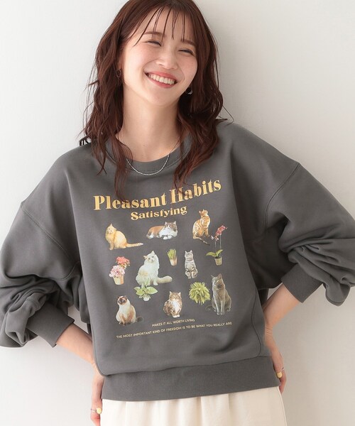 Cutie Blonde(キューティーブロンド)の「【洗える/S-LL】選べる6柄 ドルマンスウェット(スウェット・レディース・グレー系/ネイビー系/ライトグレー系1/チャコールグレー/チャコール/ホワイト系4・01/02/03/04)」の3枚目の写真