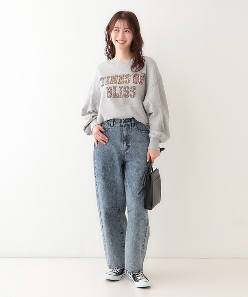 Cutie Blonde(キューティーブロンド)の「【洗える/S-LL】選べる6柄 ドルマンスウェット(スウェット・レディース・グレー系/ネイビー系/ライトグレー系1/チャコールグレー/チャコール/ホワイト系4・01/02/03/04)」の9枚目の写真