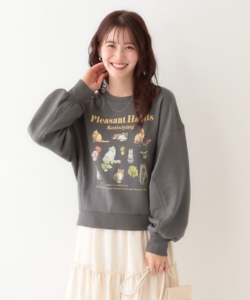 Cutie Blonde(キューティーブロンド)の「【洗える/S-LL】選べる6柄 ドルマンスウェット(スウェット・レディース・グレー系/ネイビー系/ライトグレー系1/チャコールグレー/チャコール/ホワイト系4・01/02/03/04)」の19枚目の写真