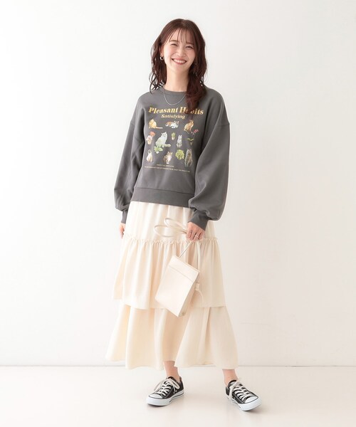 Cutie Blonde(キューティーブロンド)の「【洗える/S-LL】選べる6柄 ドルマンスウェット(スウェット・レディース・グレー系/ネイビー系/ライトグレー系1/チャコールグレー/チャコール/ホワイト系4・01/02/03/04)」の21枚目の写真