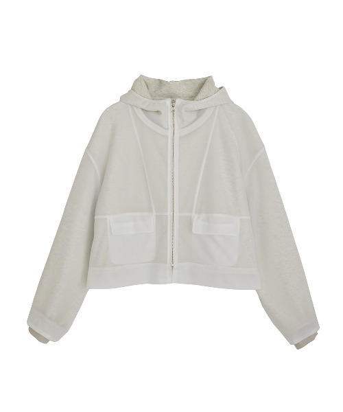 Ameri（アメリ）の「NUDE SHEER REVERSIBLE HOODIE（パーカー・レディース・ブラウン/ブラック/グレー・FREE）」の16枚目の写真