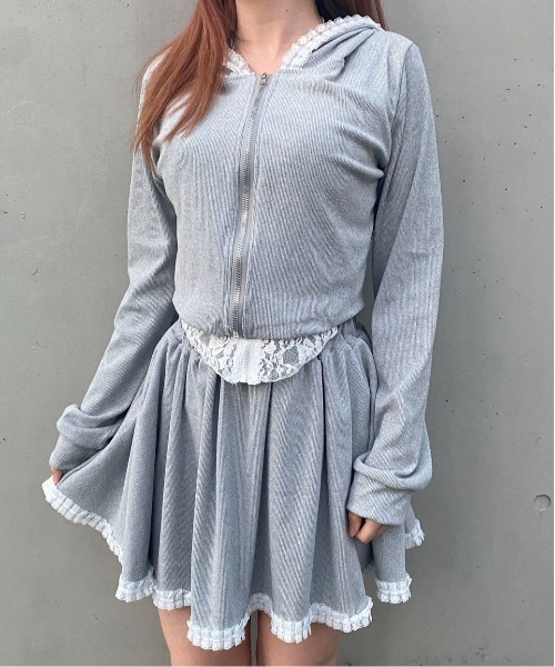 セール】WEGO/【セットアップ】レーススウェットショート丈