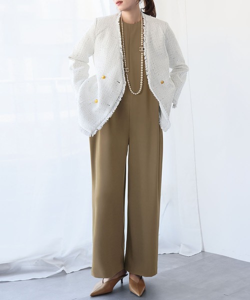 ELFRANK(エルフランク)の「タックショルダーオールインワン(つなぎ/オールインワン・レディース・チャコールグレー/カーキ・FREE)」の11枚目の写真