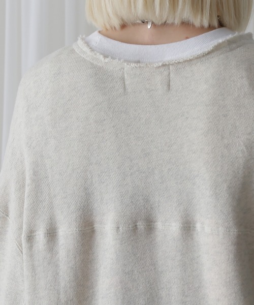 ROSE BUD(ローズバッド)の「(CREOLME)キーネックオーバースウェット(スウェット・レディース・ベージュ/ネイビー・ONE SIZE)」の13枚目の写真