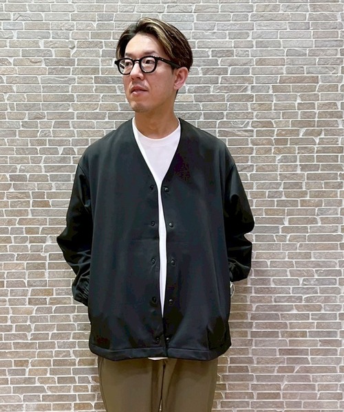 Grand PARK（グランドパーク）の「圧縮マイクロカノコノーカラーブルゾン（テーラードジャケット・メンズ・ネイビー/グレー/ブラック・LARGE/MEDIUM）」の2枚目の写真