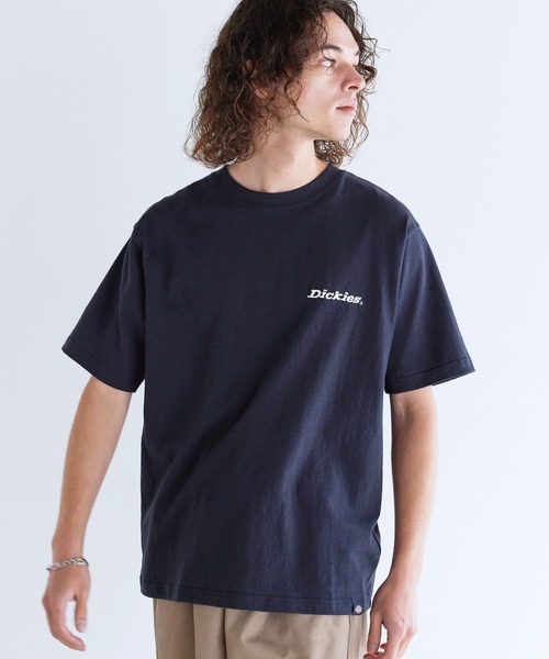 Dickies（ディッキーズ）の「Dickies 天竺バック刺繍プリントクルーネック半袖Tシャツ（Tシャツ/カットソー・メンズ・ネイビー/ブラック/ホワイト/ダークグリーン・LL/M/L）」の4枚目の写真