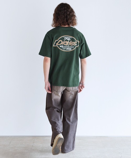 Dickies（ディッキーズ）の「Dickies 天竺バック刺繍プリントクルーネック半袖Tシャツ（Tシャツ/カットソー・メンズ・ネイビー/ブラック/ホワイト/ダークグリーン・LL/M/L）」の22枚目の写真