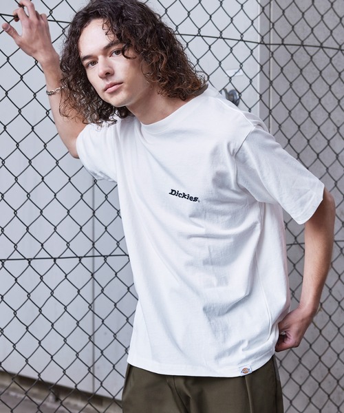 Dickies（ディッキーズ）の「Dickies 天竺バック刺繍プリントクルーネック半袖Tシャツ（Tシャツ/カットソー・メンズ・ネイビー/ブラック/ホワイト/ダークグリーン・LL/M/L）」の5枚目の写真
