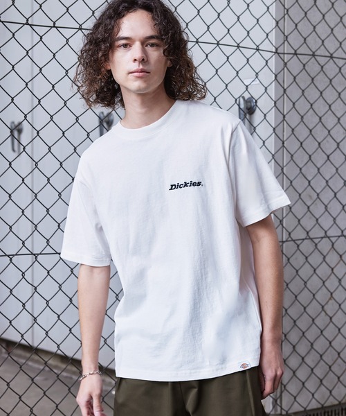 Dickies（ディッキーズ）の「Dickies 天竺バック刺繍プリントクルーネック半袖Tシャツ（Tシャツ/カットソー・メンズ・ネイビー/ブラック/ホワイト/ダークグリーン・LL/M/L）」の6枚目の写真