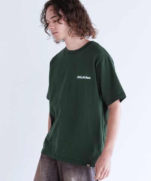 Dickies（ディッキーズ）の「Dickies 天竺バック刺繍プリントクルーネック半袖Tシャツ（Tシャツ/カットソー・メンズ・ネイビー/ブラック/ホワイト/ダークグリーン・LL/M/L）」の17枚目の写真