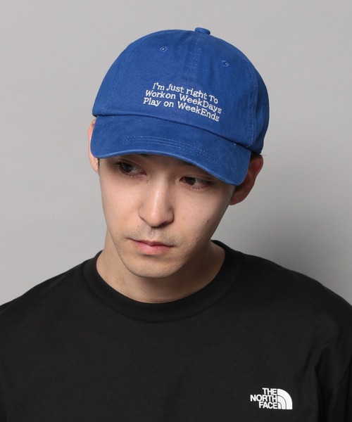 BAYFLOW(ベイフロー)の「ウォッシュロゴツイルCAP(キャップ・メンズ・チャコール/レッド/グリーン/ナチュラル/ブルー・FREE)」の4枚目の写真