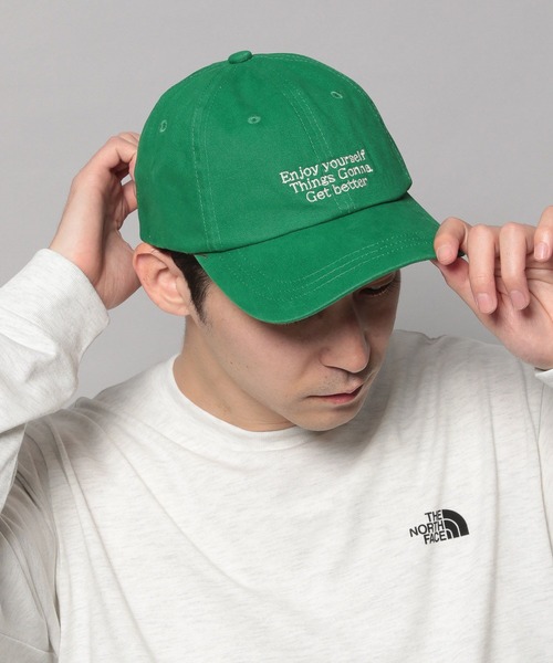 BAYFLOW(ベイフロー)の「ウォッシュロゴツイルCAP(キャップ・メンズ・チャコール/レッド/グリーン/ナチュラル/ブルー・FREE)」の3枚目の写真