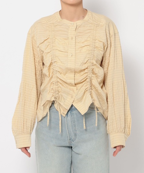 LOWRYS FARM（ローリーズファーム）の「フロントシャーリングブラウス　 289804（Tシャツ/カットソー・レディース・ホワイト/イエロー/ブラック・FREE）」の18枚目の写真