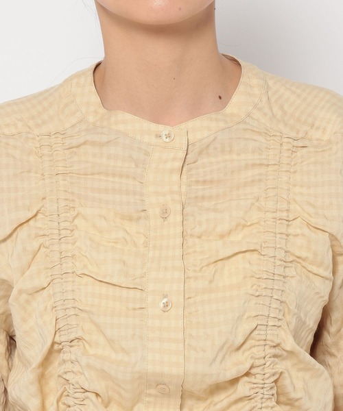 そるてぃー セール】フロントシャーリングブラウス 289804（Tシャツ