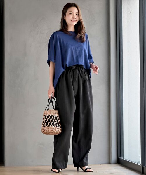 rps（アールピーエス）の「ウィンクルワイドイージーパンツ（その他パンツ・レディース・ブラック/ピンク/イエロー系その他/チャコールグレー・フリー）」の6枚目の写真