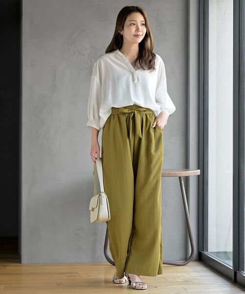 rps（アールピーエス）の「ウィンクルワイドイージーパンツ（その他パンツ・レディース・ブラック/ピンク/イエロー系その他/チャコールグレー・フリー）」の14枚目の写真