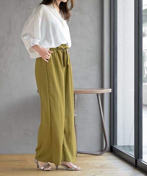 rps（アールピーエス）の「ウィンクルワイドイージーパンツ（その他パンツ・レディース・ブラック/ピンク/イエロー系その他/チャコールグレー・フリー）」の17枚目の写真