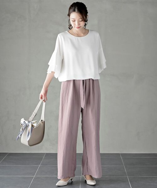 rps（アールピーエス）の「ウィンクルワイドイージーパンツ（その他パンツ・レディース・ブラック/ピンク/イエロー系その他/チャコールグレー・フリー）」の22枚目の写真