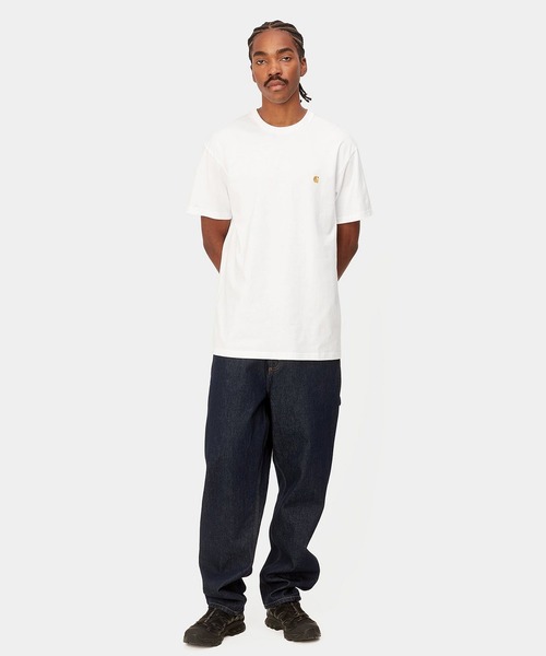 Carhartt（カーハート）の「Carhartt WIP/カーハートダブリューアイピー S/S CHASE T-SHIRT 半袖Tシャツ ワンポイント I026391（Tシャツ/カットソー・メンズ・ホワイト×ゴールド/ブラック/ダークブルー/ベージュ/グリーン/ブラック×ゴールド/ベージュ系その他/グリーン系その他・XL/L/M）」の9枚目の写真