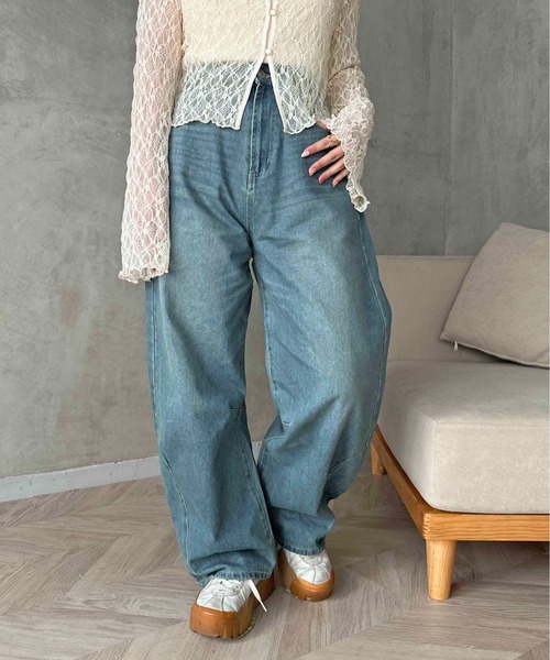 apres jour clair（アプレジュールクレア）の「【apres jour clair】カーブデニムパンツ（デニムパンツ・レディース・ブルー系その他/インディゴブルー・LARGE/MEDIUM/SMALL）」の16枚目の写真