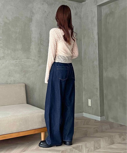 apres jour clair（アプレジュールクレア）の「【apres jour clair】カーブデニムパンツ（デニムパンツ・レディース・ブルー系その他/インディゴブルー・LARGE/MEDIUM/SMALL）」の5枚目の写真