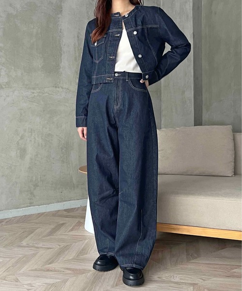 apres jour clair（アプレジュールクレア）の「【apres jour clair】カーブデニムパンツ（デニムパンツ・レディース・ブルー系その他/インディゴブルー・LARGE/MEDIUM/SMALL）」の12枚目の写真