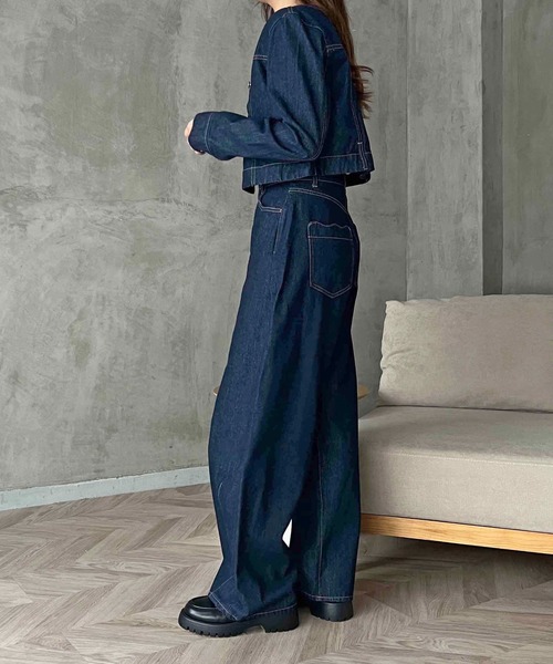 apres jour clair（アプレジュールクレア）の「【apres jour clair】カーブデニムパンツ（デニムパンツ・レディース・ブルー系その他/インディゴブルー・LARGE/MEDIUM/SMALL）」の13枚目の写真
