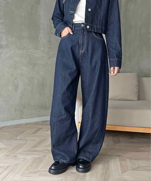 apres jour clair（アプレジュールクレア）の「【apres jour clair】カーブデニムパンツ（デニムパンツ・レディース・ブルー系その他/インディゴブルー・LARGE/MEDIUM/SMALL）」の9枚目の写真