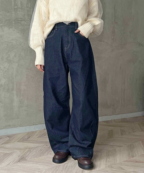 apres jour clair（アプレジュールクレア）の「【apres jour clair】カーブデニムパンツ（デニムパンツ・レディース・ブルー系その他/インディゴブルー・LARGE/MEDIUM/SMALL）」の6枚目の写真