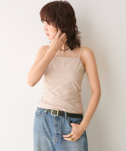 RIVE DROITE（リヴドロワ）の「【カップ付きで楽ちん】カップインキャミソール（キャミソール・レディース・ベージュ/ブラック/ホワイト・38/36）」の4枚目の写真