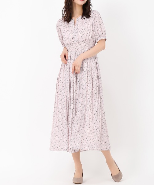 春夏花柄ホワイトベアワンピース セール】2025春夏新作 小花柄パイピングワンピース（ワンピース