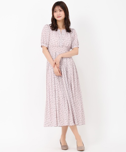 MISCH MASCH(ミッシュマッシュ)の「小花柄プリーツワンピース(ワンピース・レディース・ピンク/ホワイト/グリーン・S/M)」の6枚目の写真