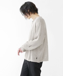 minsobi | ダメージ加工ロングスリーブニット(ニット/セーター)