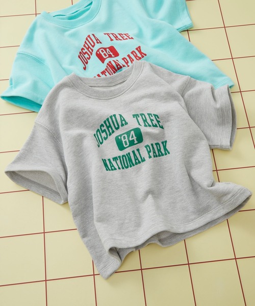 LEPSIM（レプシィム）の「【KIDS】ミニ裏毛ロゴ5分袖プルオーバー　326489（Tシャツ/カットソー・キッズ・ブルー/グレー・120/140）」の2枚目の写真