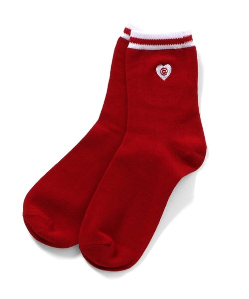 algy（アルジー）の「【抗菌防臭】ハートロゴクルーソックス（ソックス/靴下・キッズ・ライム/オレンジ/サックスブルー/ブラック/オフホワイト/レッド/グリーン・24/21）」の6枚目の写真