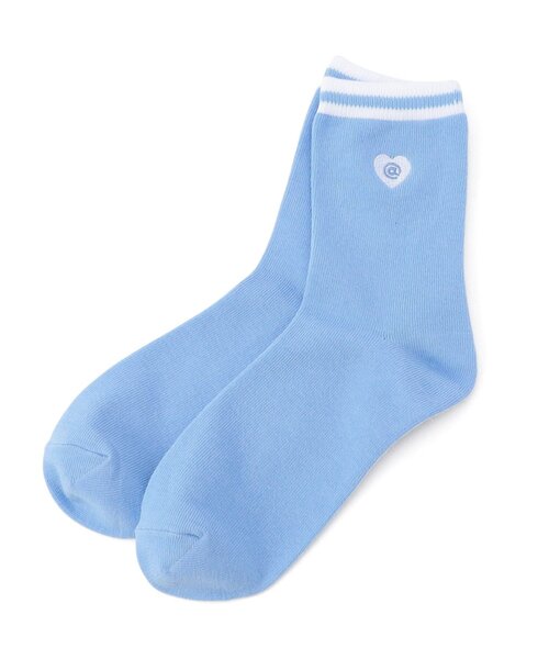 algy（アルジー）の「【抗菌防臭】ハートロゴクルーソックス（ソックス/靴下・キッズ・ライム/オレンジ/サックスブルー/ブラック/オフホワイト/レッド/グリーン・24/21）」の5枚目の写真