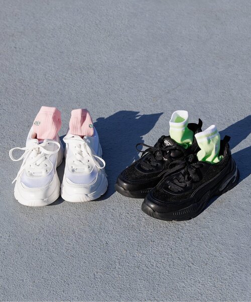 algy（アルジー）の「【抗菌防臭】ハートロゴクルーソックス（ソックス/靴下・キッズ・ライム/オレンジ/サックスブルー/ブラック/オフホワイト/レッド/グリーン・24/21）」の10枚目の写真