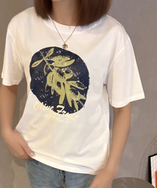 Girly Doll(ガーリードール)の「Tシャツ(Tシャツ/カットソー・レディース・グレー/ホワイト・F)」の1枚目の写真