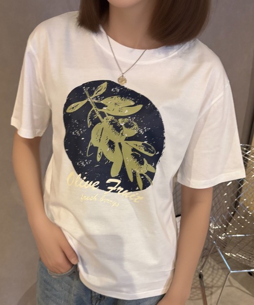 Girly Doll(ガーリードール)の「Tシャツ(Tシャツ/カットソー・レディース・グレー/ホワイト・F)」の3枚目の写真