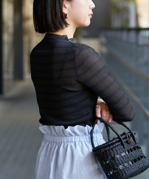 IENA 《WEB限定》BLACK ハイネックボーダーニット(IENA(イエナ IENA 《WEB限定》BLACK ハイネックボーダーニット(IENA(イエナ