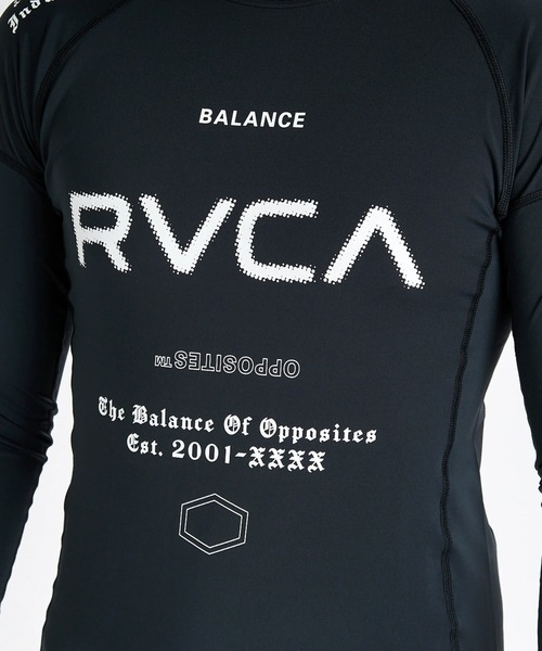RVCA（ルーカ）の「RVCA メンズ 【VA SPORT】 SPORT RASHGUARD LS 長袖ラッシュガード 【2025年春夏モデル】/ルーカロゴ長袖ラグランスリーブラッシュガード(水着)（ラッシュガード・メンズ・ブラック×ホワイト/ブラック・X-LARGE/LARGE/MEDIUM/SMALL）」の7枚目の写真