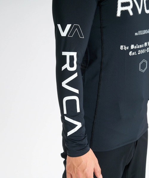 RVCA（ルーカ）の「RVCA メンズ 【VA SPORT】 SPORT RASHGUARD LS 長袖ラッシュガード 【2025年春夏モデル】/ルーカロゴ長袖ラグランスリーブラッシュガード(水着)（ラッシュガード・メンズ・ブラック×ホワイト/ブラック・X-LARGE/LARGE/MEDIUM/SMALL）」の10枚目の写真