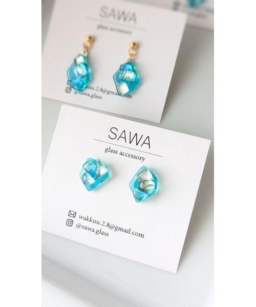 tone(トーン)の「【sawa】ガラスの粒ピアス(MA)(ピアス(両耳用)・レディース・ターコイズブルー/ブルー・FREE)」の2枚目の写真