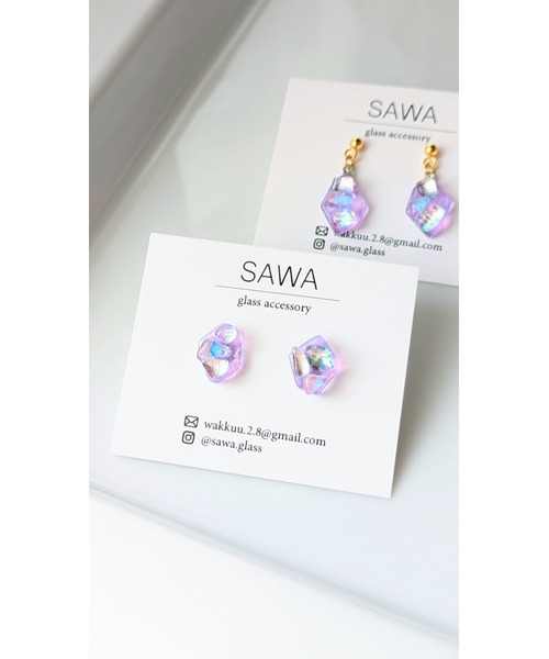 tone(トーン)の「【sawa】ガラスの粒ピアス(MA)(ピアス(両耳用)・レディース・ターコイズブルー/ブルー・FREE)」の1枚目の写真